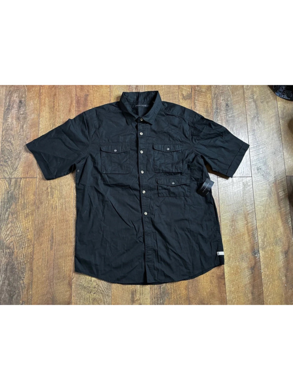 NWT Sean John Gorpcore Utility Shirt 2XL Black Short Sleeve Cargo Pocket Y2K